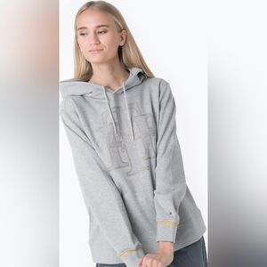 Tommy Hilfiger Crystal Monogram Hoodie Sweatshirt Size M Used Exc MSRP $79.50